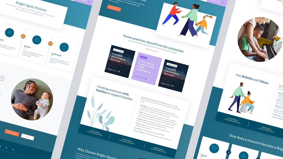 Alia Bright Spots child welfare resource website pages